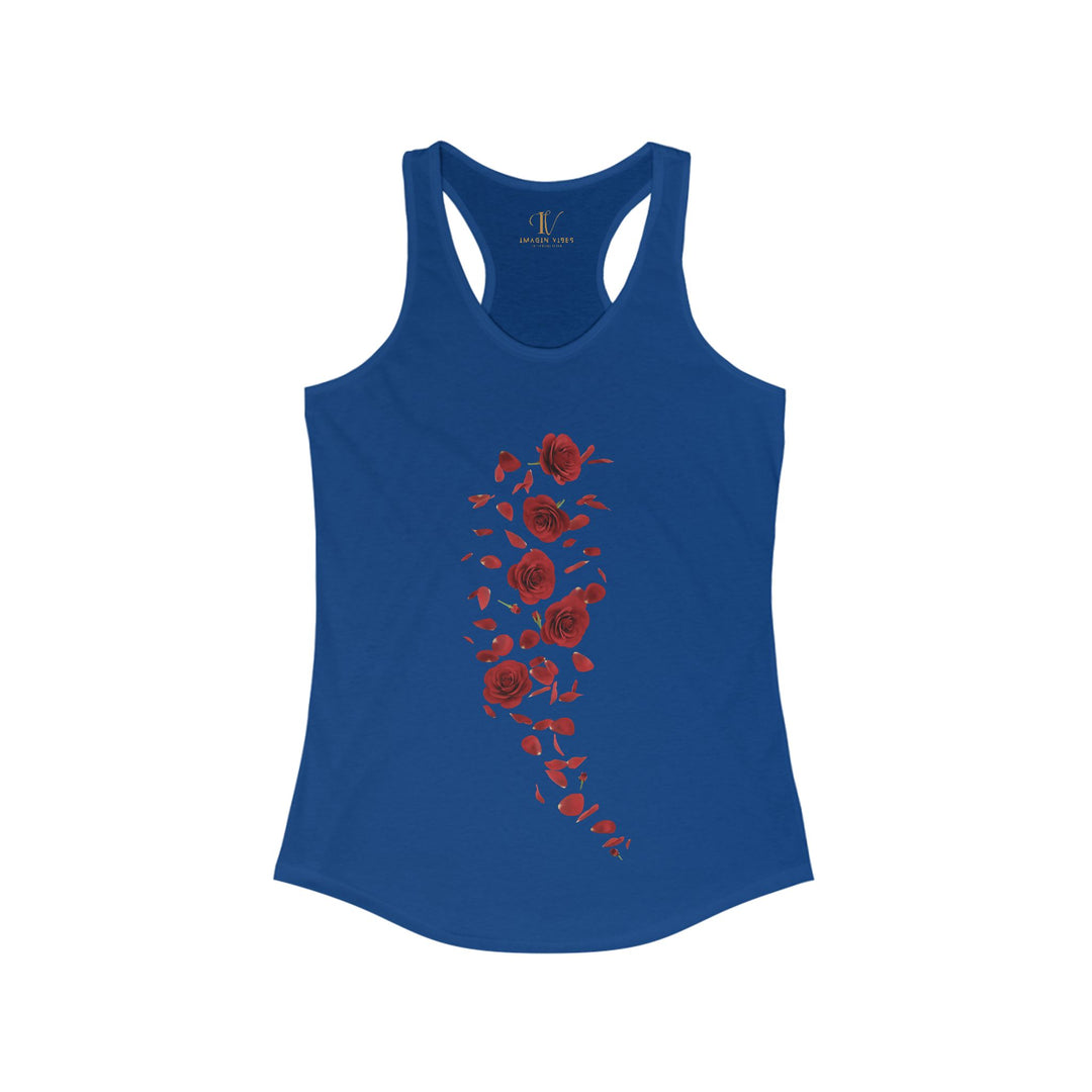 Red Roses Racerback Tank Top Tank Top Printify XS Solid Royal