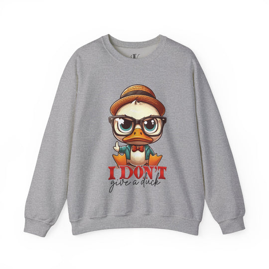 Crewneck Sweatshirt 'I Don't Give a Duck' Sweatshirt Printify S Sport Grey