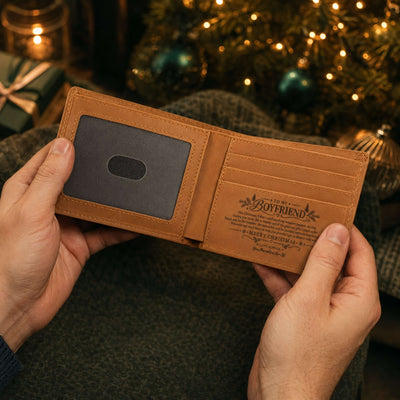To My Boyfriend – Personalized Christmas Engraved Wallet