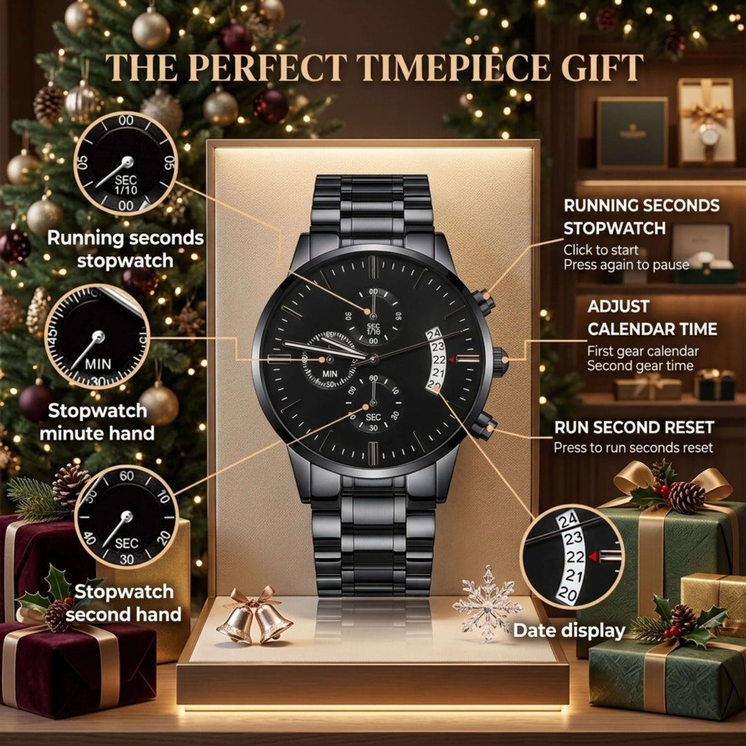 To My Son – Personalized Christmas Engraved Black Watch