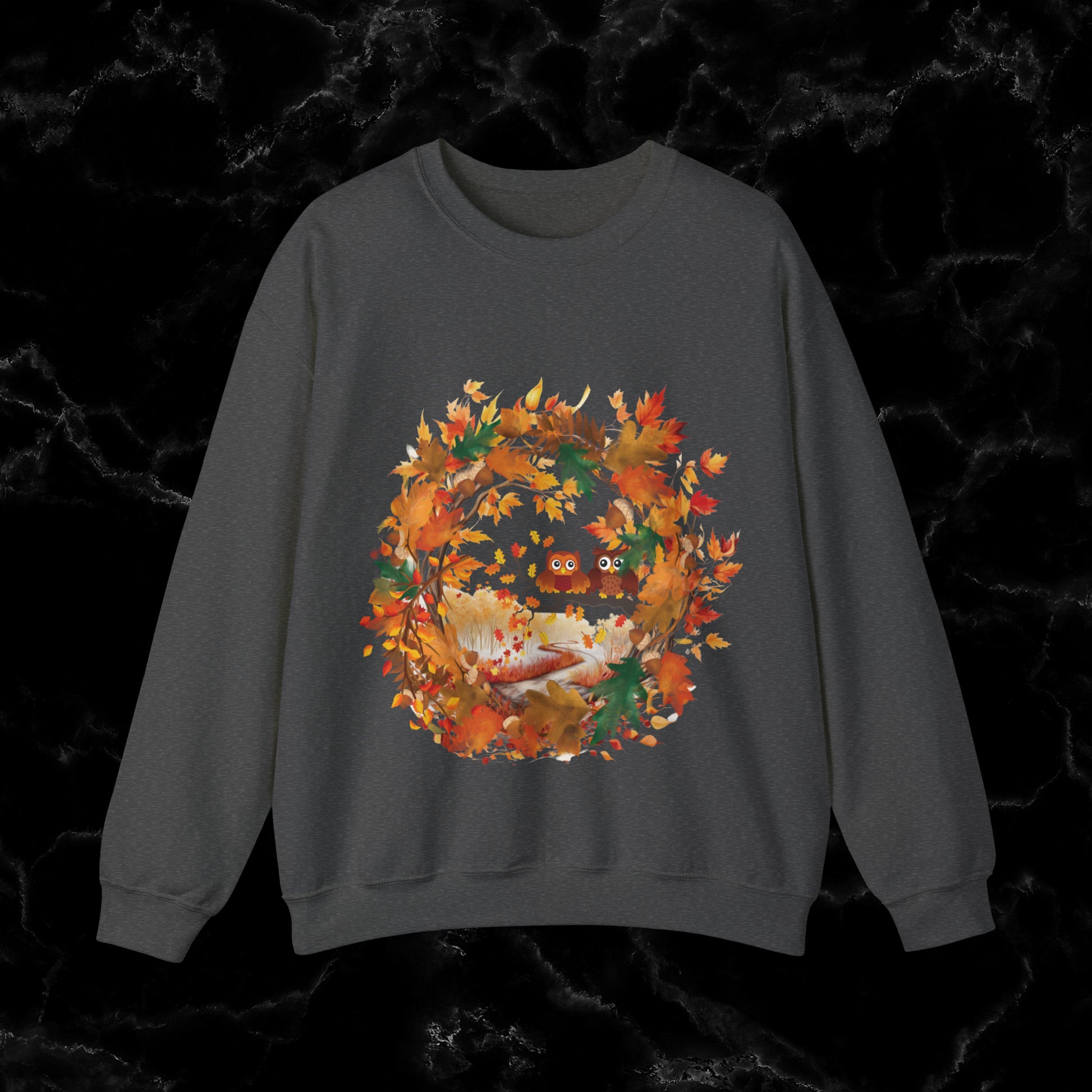 Hello Autumn Sweatshirt | Fall Design | Fall Seasonal Sweatshirt | Autumn Cottagecore Sweater Sweatshirt S Dark Heather 