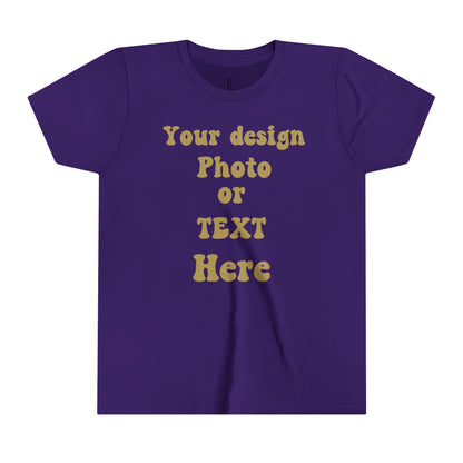 Youth Short Sleeve Tee - Personalized with Your Photo, Text, and Design Kids clothes Team Purple S 