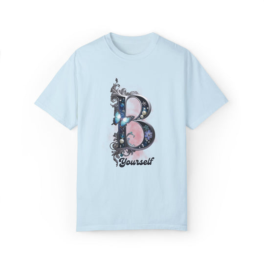 Letter B Elegant and Feminine T-shirt T-Shirt Printify Chambray S