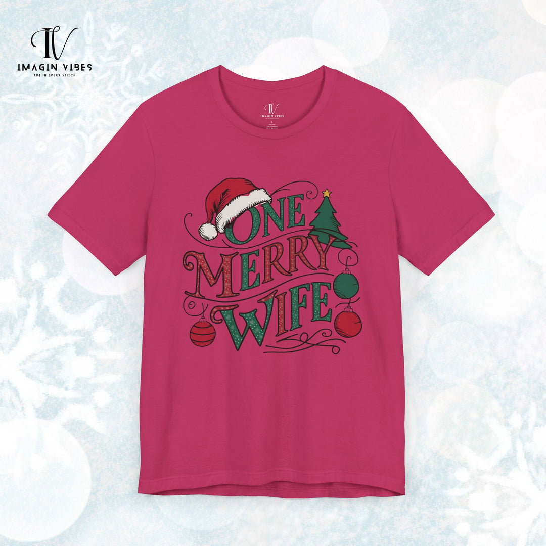 One Merry Wife Christmas T-Shirt T-Shirt Printify Berry XS