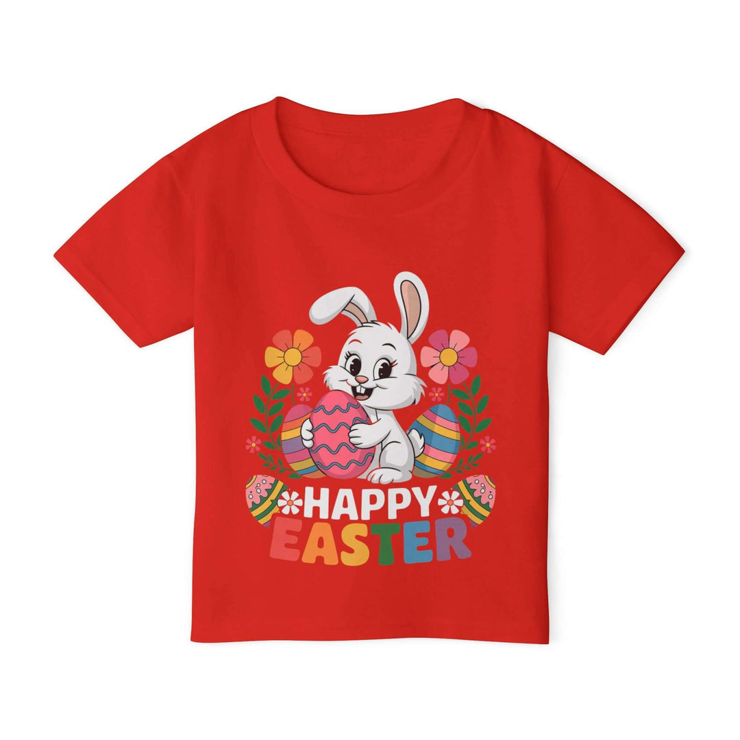 Toddler T-shirt with Cute Easter Bunny Kids clothes Printify Red 2T