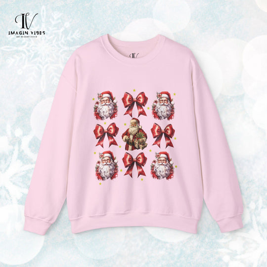 Coquette Bow Santa Christmas Sweatshirt