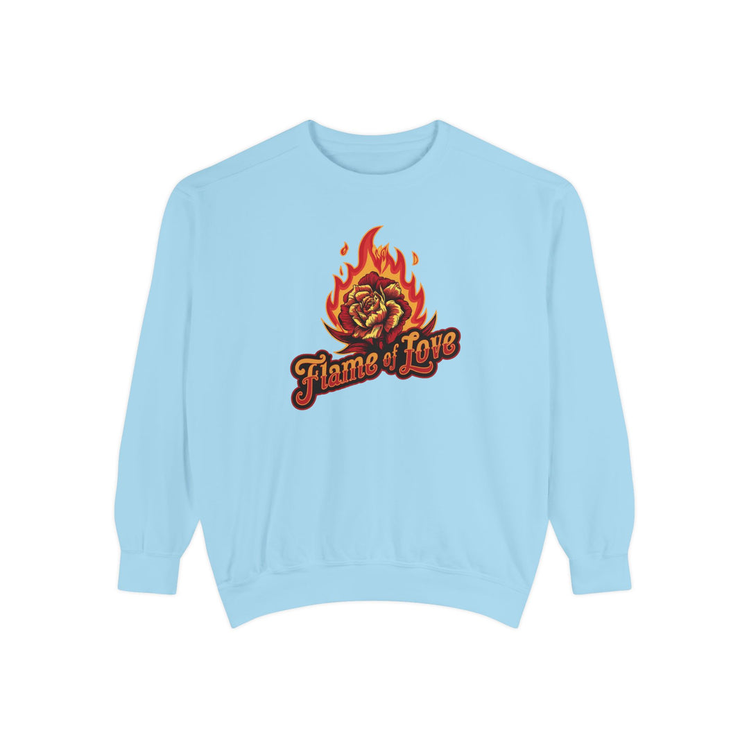 Flame of Love Sweatshirt Sweatshirt Printify Chambray S