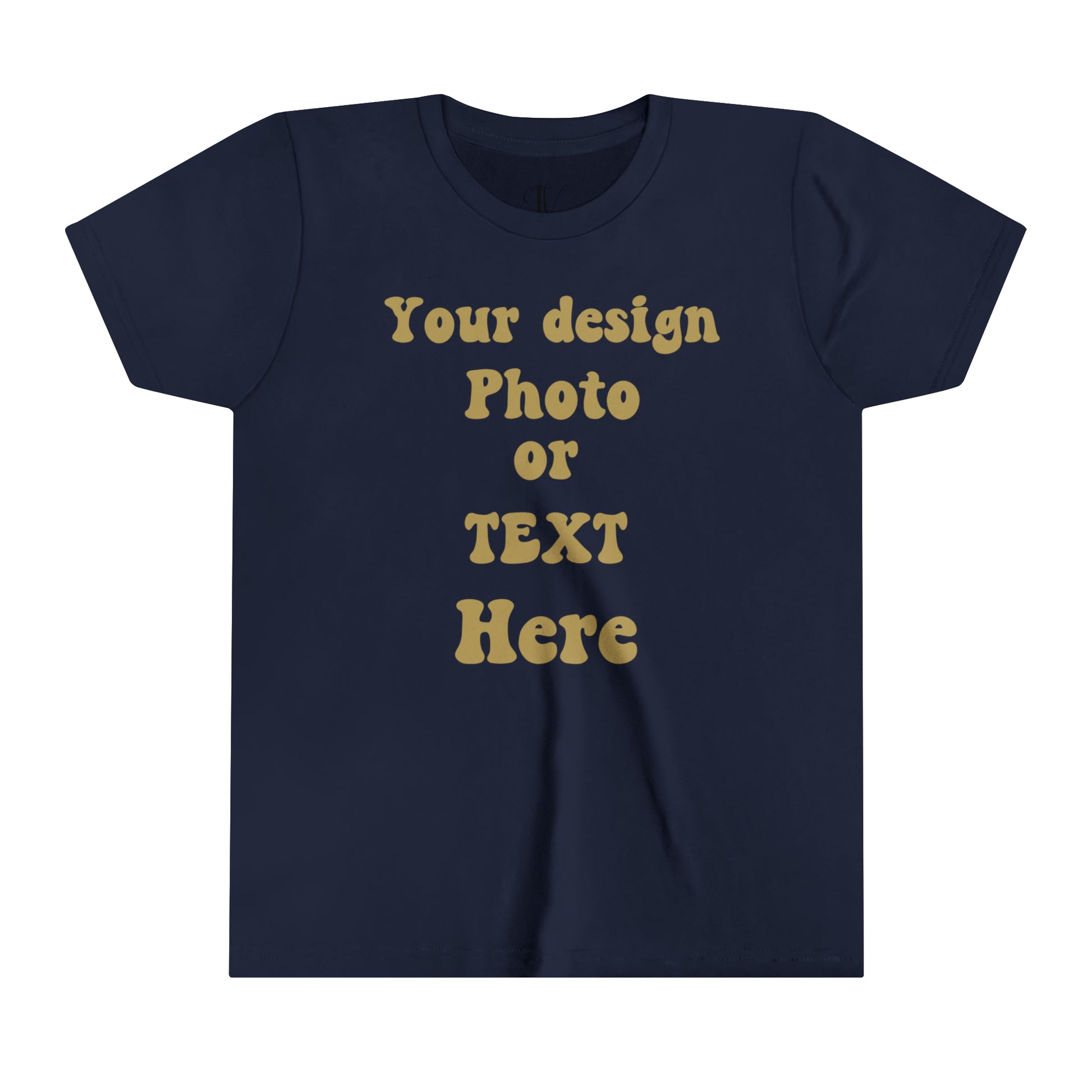 Youth Short Sleeve Tee - Personalized with Your Photo, Text, and Design Kids clothes Navy S 