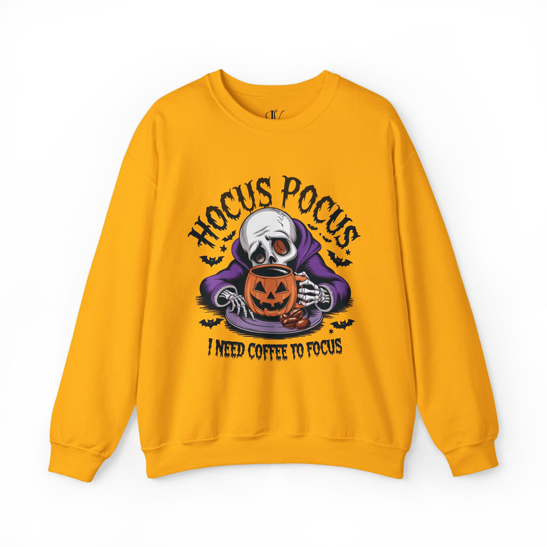 Hocus Pocus Coffee: Halloween Sweatshirt Sweatshirt Printify S Gold