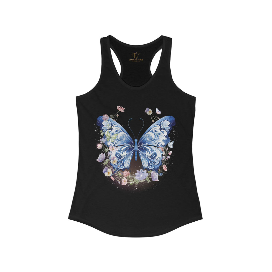 Butterfly Tank Top Tank Top Printify XS Solid Black