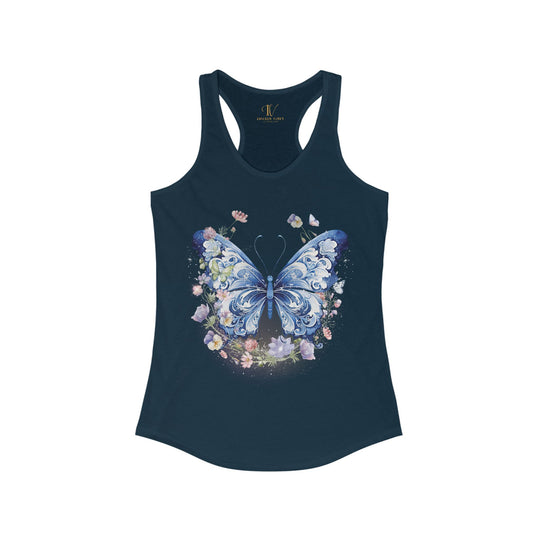 Butterfly Tank Top Tank Top Printify XS Solid Midnight Navy