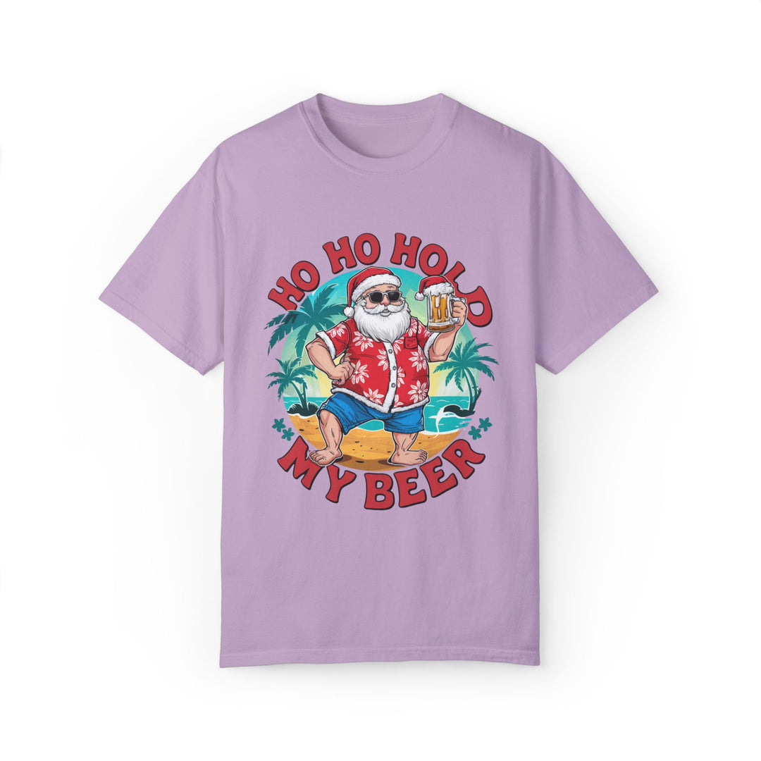 Santa Ho Ho Ho Hold My Beer T-shirt T-Shirt Printify Orchid S