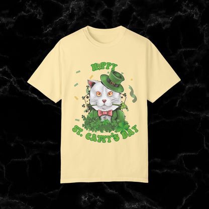 Happy St. Catty's Day Funny St. Patrick's Day Comfort Colors T-Shirt - St. Paddy's Day Shirt for Cat Lover St. Patty's Day Fun T-Shirt Banana S 