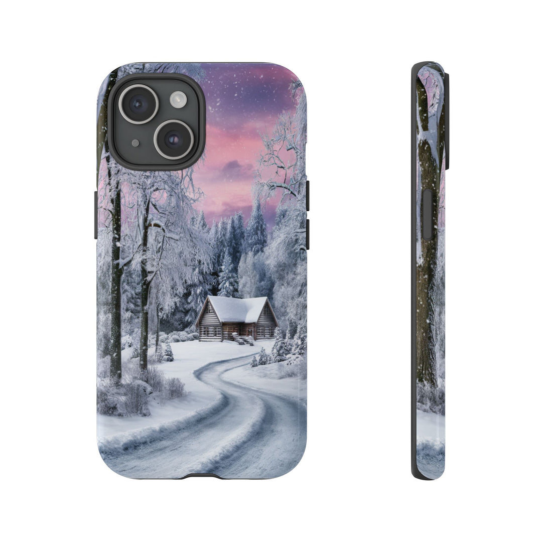 Phone Case - Winter Cabin Phone Case Printify iPhone 15 Glossy