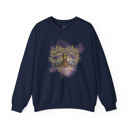 Moth Heart Sweatshirt - Ethereal and Cozy Sweatshirt Printify S Navy