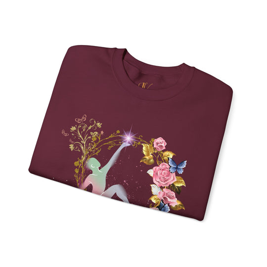 Cosmic Pastel Floral Sweatshirt Sweatshirt Printify