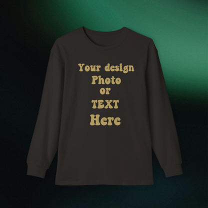 Youth Long Sleeve Holiday Outfit Set - Personalized with Text and Photo Clothing Set Black/Green S 