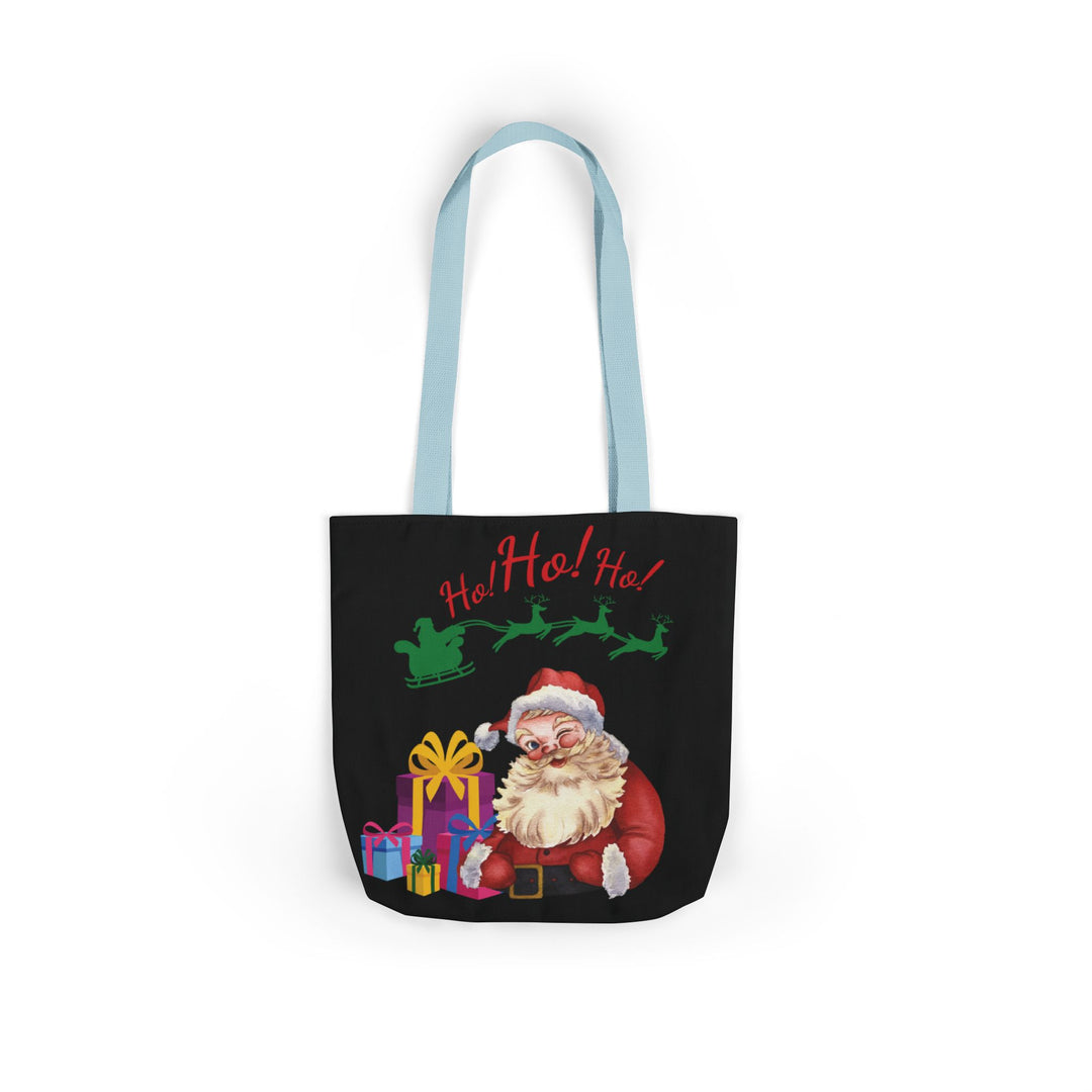 Canvas Tote Bag Santa Claus Ho Ho Ho Christmas Accessories Printify 13" × 13'' Light blue