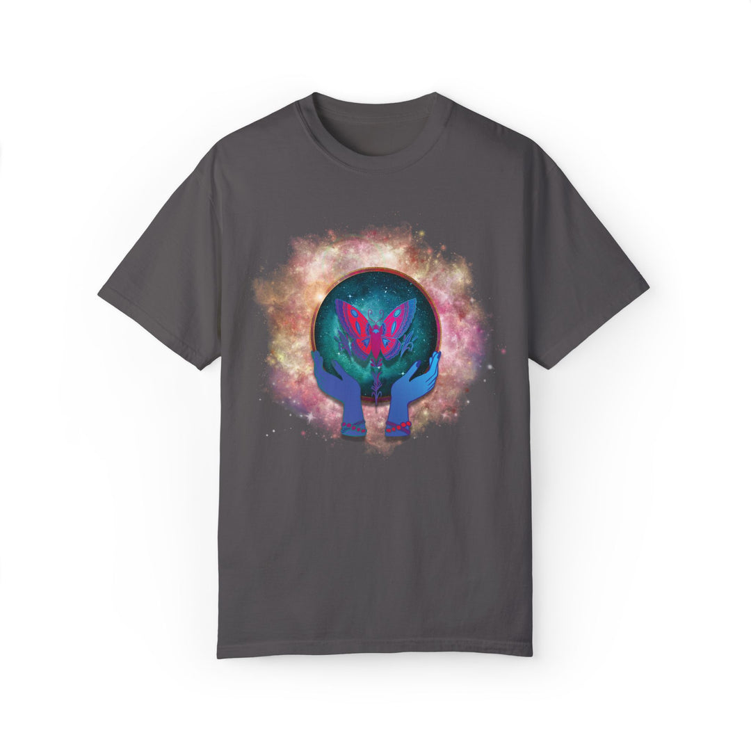 Mystical T-shirt with Cosmic Butterfly T-Shirt Printify Graphite S