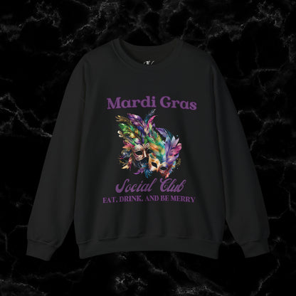 Mardi Gras Sweatshirt Women - NOLA Luxury Bachelorette Sweater, Unique Fat Tuesday Shirt, Louisiana Girls Trip Sweater, Mardi Gras Social Club Chic Sweatshirt S Black 