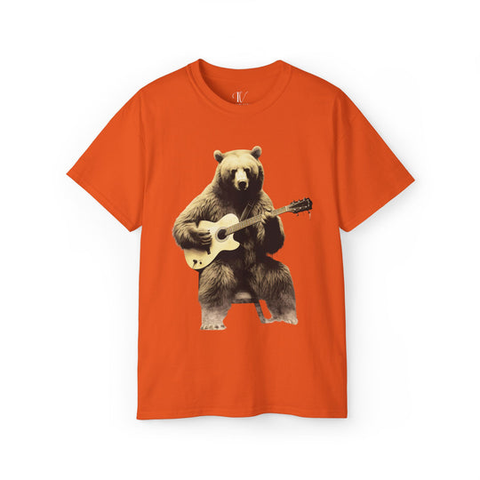 Bear Guitar Tee T-Shirt Printify Orange S