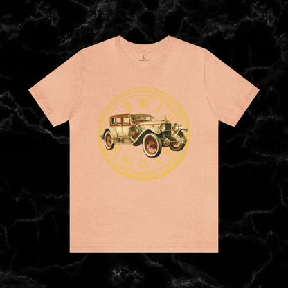 Vintage Car Enthusiast T-Shirt with Classic Wheels and Timeless Appeal T-Shirt Heather Peach S 