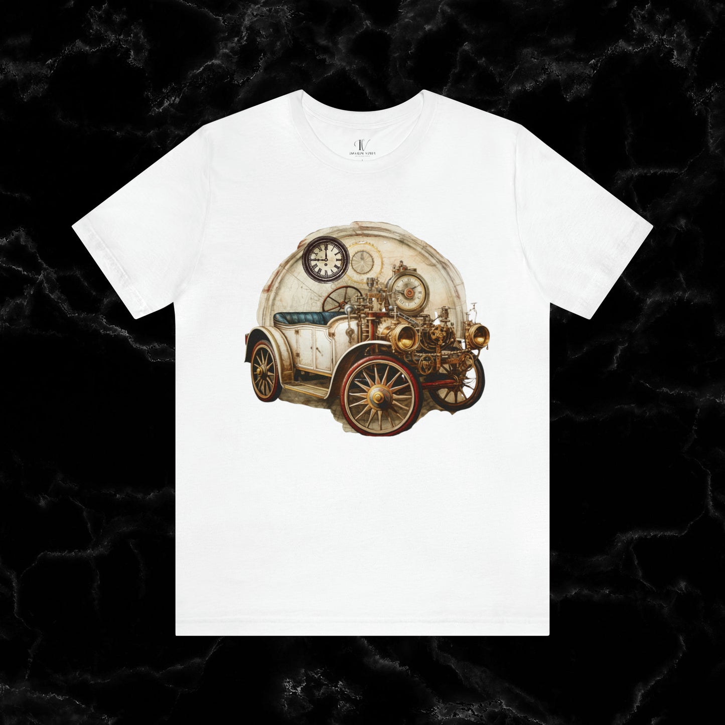 Ride in Style: Vintage Car Enthusiast T-Shirt with Classic Wheels and Timeless Appeal T-Shirt White S 