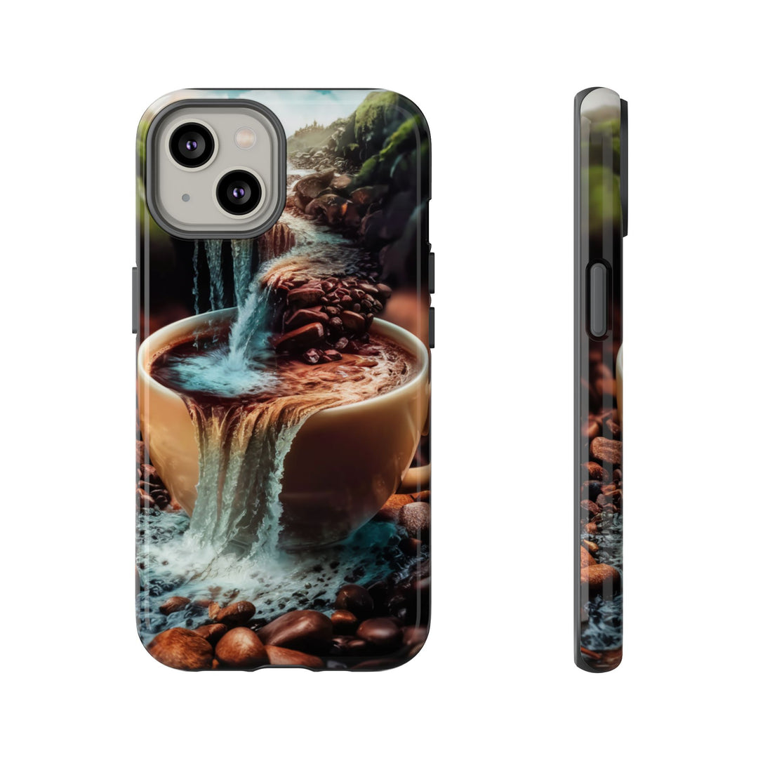 Coffee Lover Tough Case - Surreal Mountain Landscape Phone Case Printify iPhone 14 Glossy