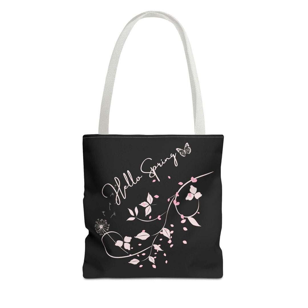 Spring Floral Tote Bag - Hello Spring Bags Printify 13" × 13'' White