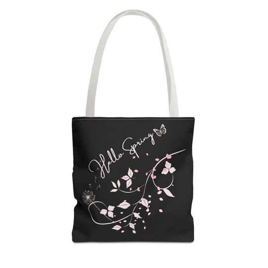 Spring Floral Tote Bag - Hello Spring Bags Printify 13" × 13'' White