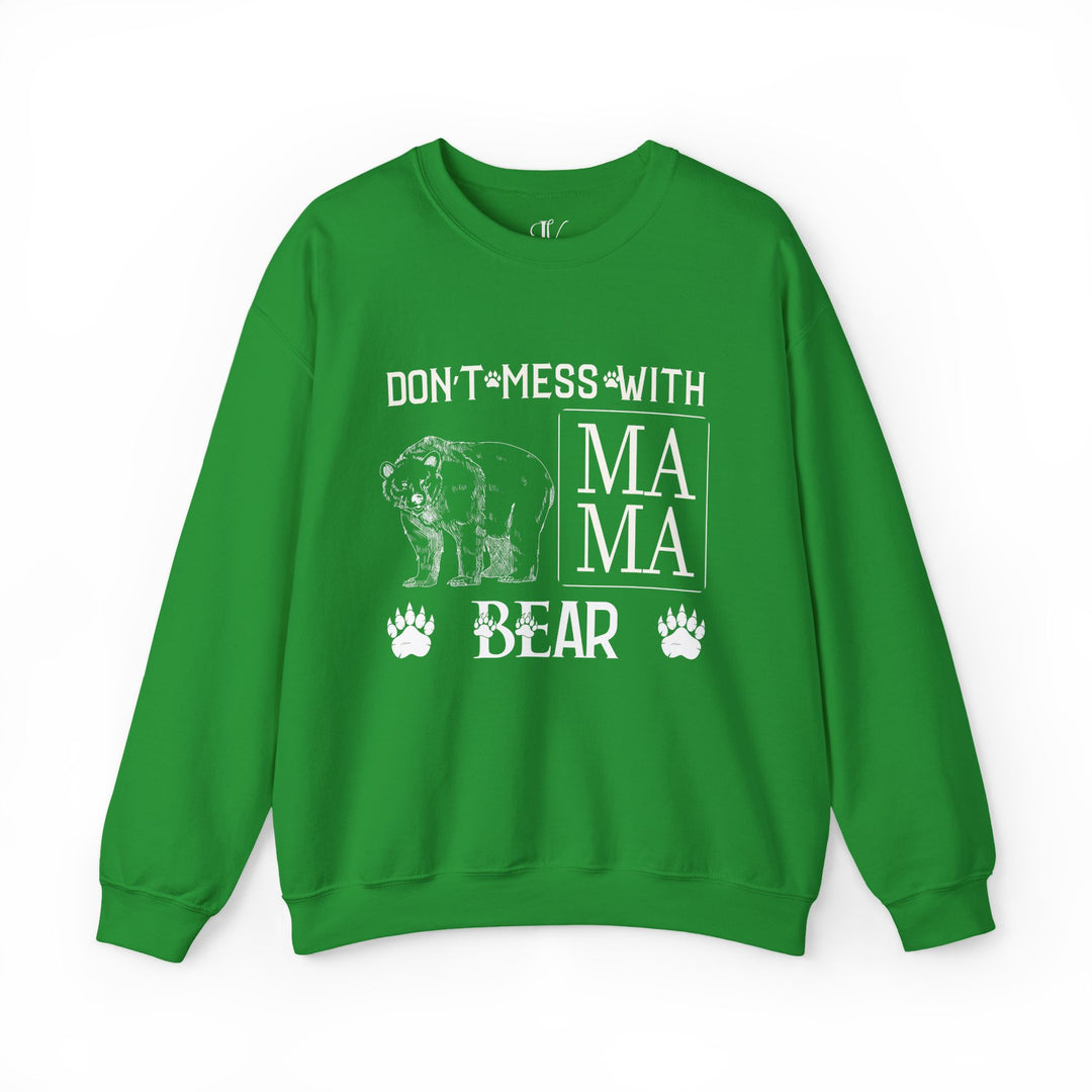 Mama Bear Crewneck Sweatshirt Sweatshirt Printify S Irish Green