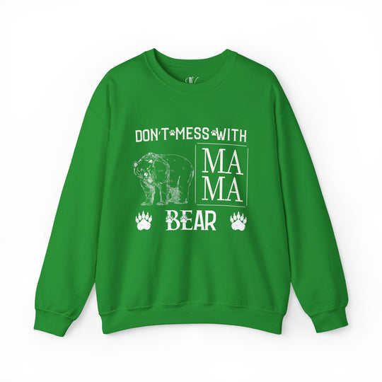 Mama Bear Crewneck Sweatshirt Sweatshirt Printify S Irish Green