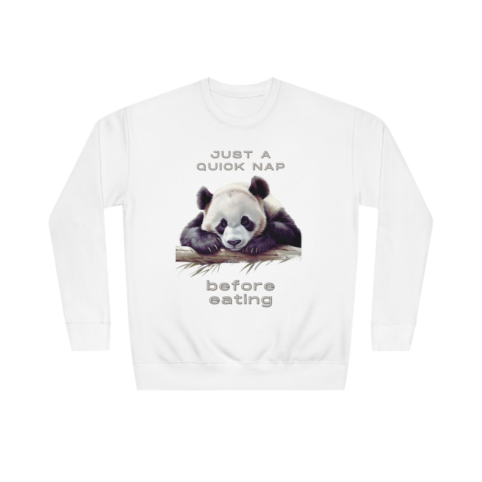 Lazy Panda Just a Quick Nap Sweatshirt | Embrace Cozy Relaxation | Funny Panda Sweatshirt Sweatshirt White S 