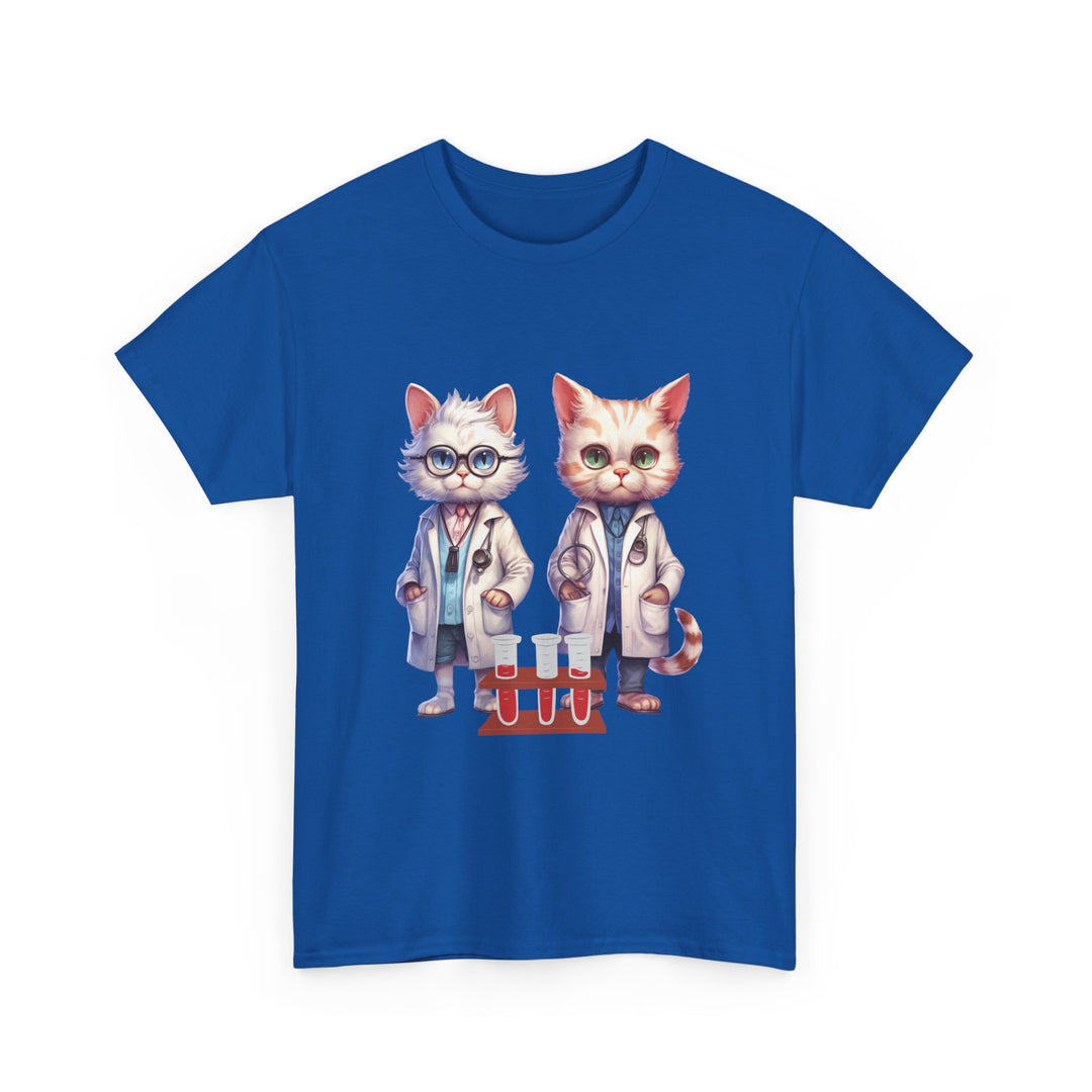 Cat Scientist Tee T-Shirt Printify Royal S