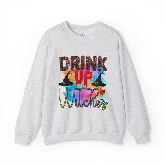 Drink Up Witches Halloween Sweatshirt Sweatshirt Printify S Ash