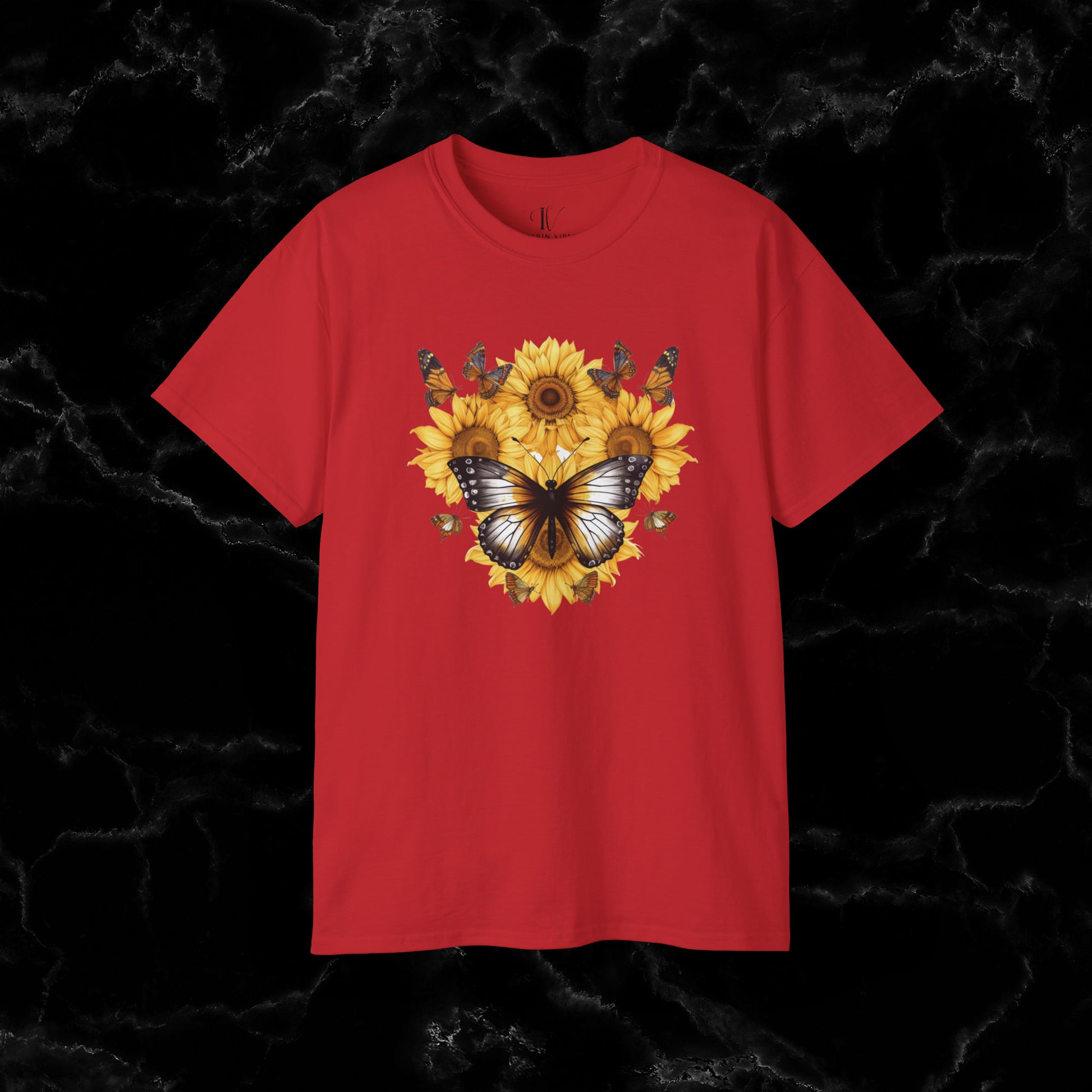 Sunflower Shirt - A Floral Tee, Garden Shirt, and Women's Fall Shirt with Nature-Inspired Design T-Shirt Red S 