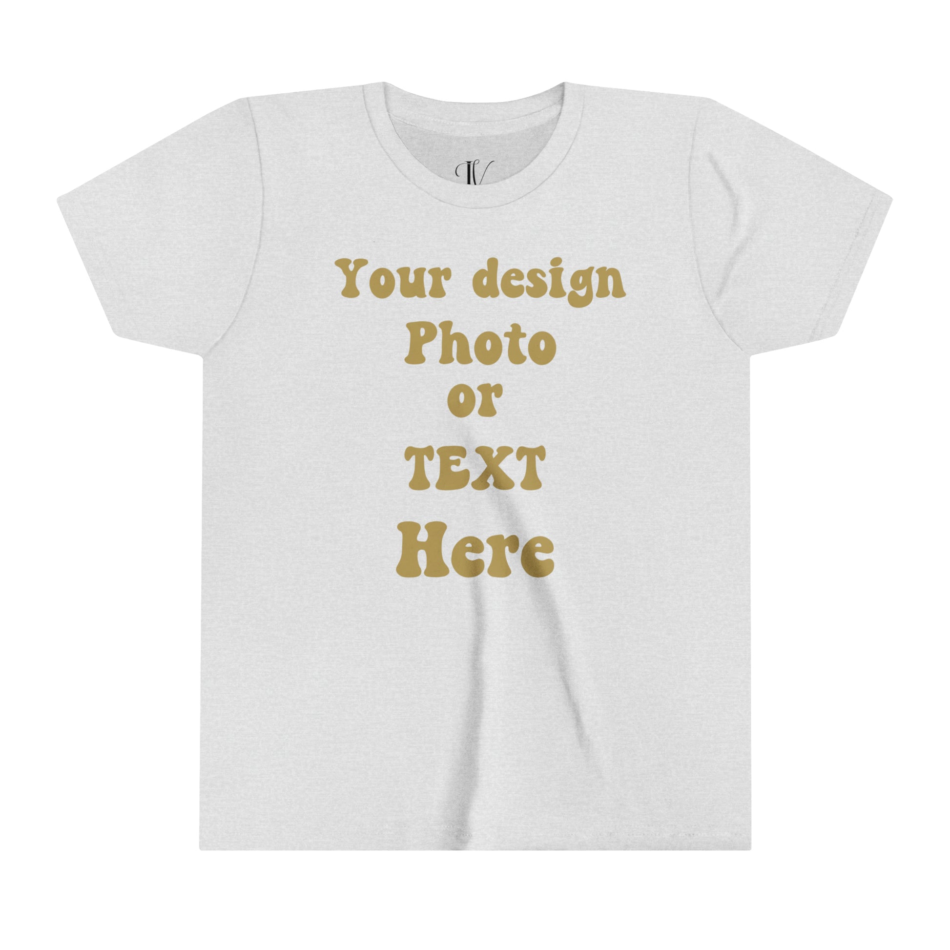 Youth Short Sleeve Tee - Personalized with Your Photo, Text, and Design Kids clothes Ash S 
