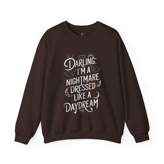 Gothic Nightmare Crewneck Sweatshirt Sweatshirt Printify S Dark Chocolate