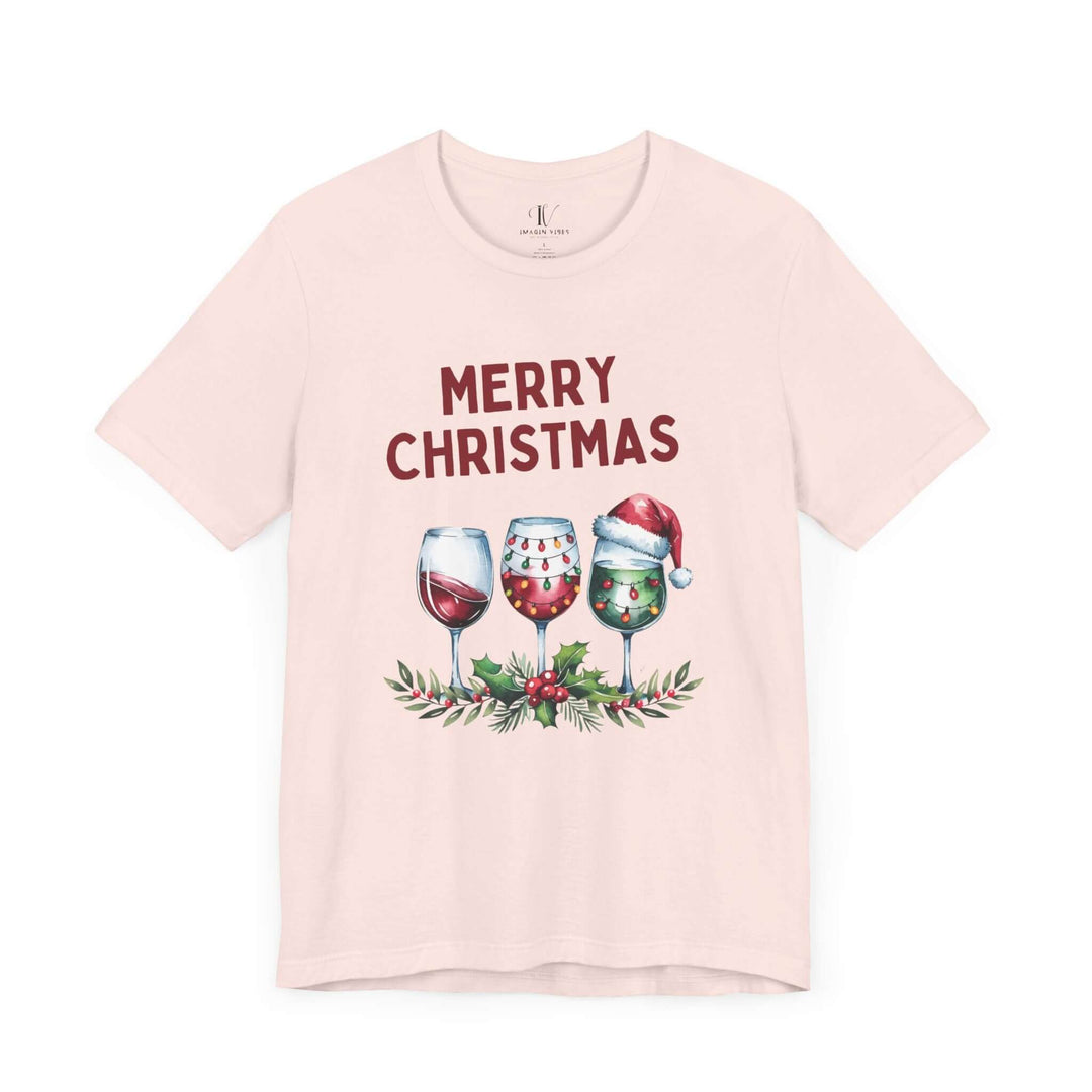 Christmas Wine Glasses Tee - Unisex Jersey Shirt