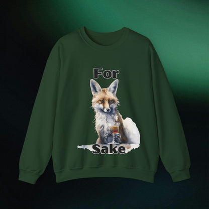 For Fox Sake: Funny Fox Sweatshirt | Gift for Fox Lover | Animal Lover Shirt - Cute Fox Gift for Nature Enthusiasts Sweatshirt S Forest Green 