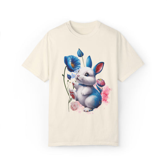 Rabbit Floral T-shirt T-Shirt Printify Ivory S