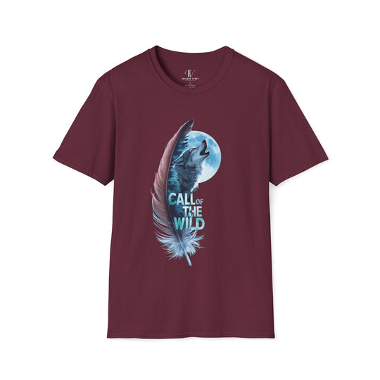 Wolf Moon Softstyle T-Shirt - Nature-Inspired and Mystic T-Shirt Printify Maroon S