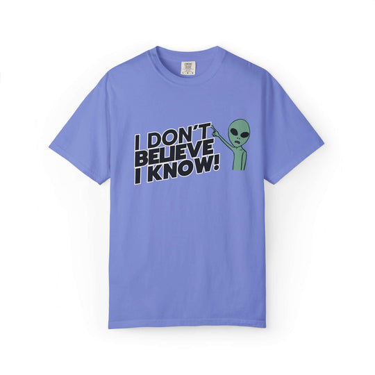 Unisex UFO T-Shirt - I Don't Believe, I Know Alien Tee T-Shirt Printify Flo Blue S