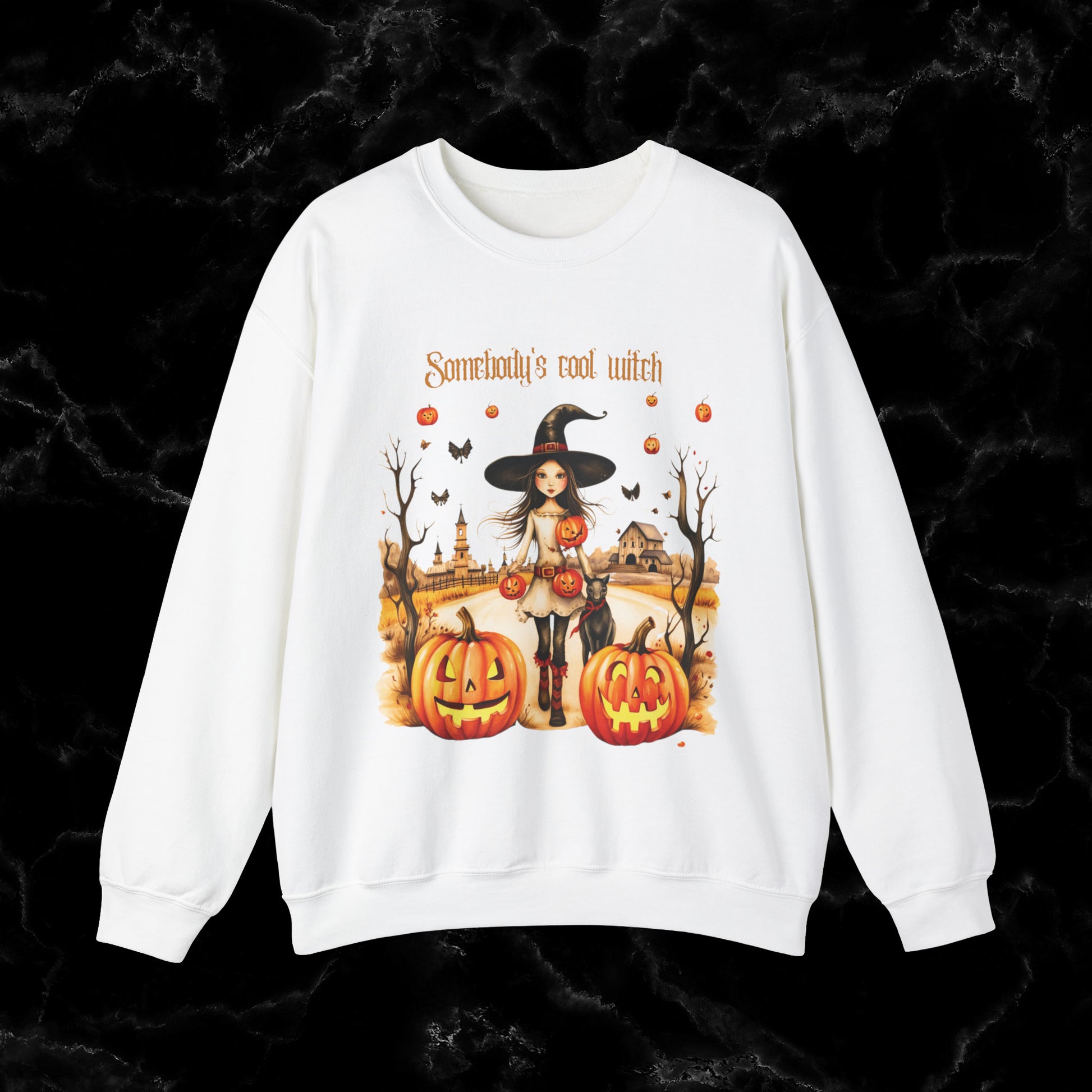 Somebody's Cool Witch Halloween Sweatshirt - Embrace the Witchy Vibes Sweatshirt S White 