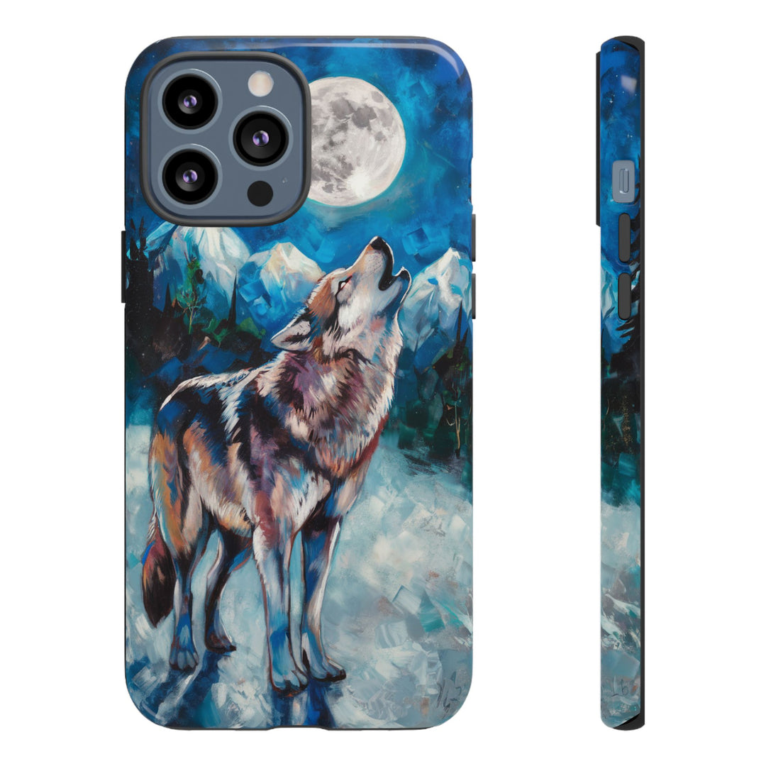 Wolf Howling Tough Case - Impressionist Style Phone Case Printify iPhone 13 Pro Max Glossy