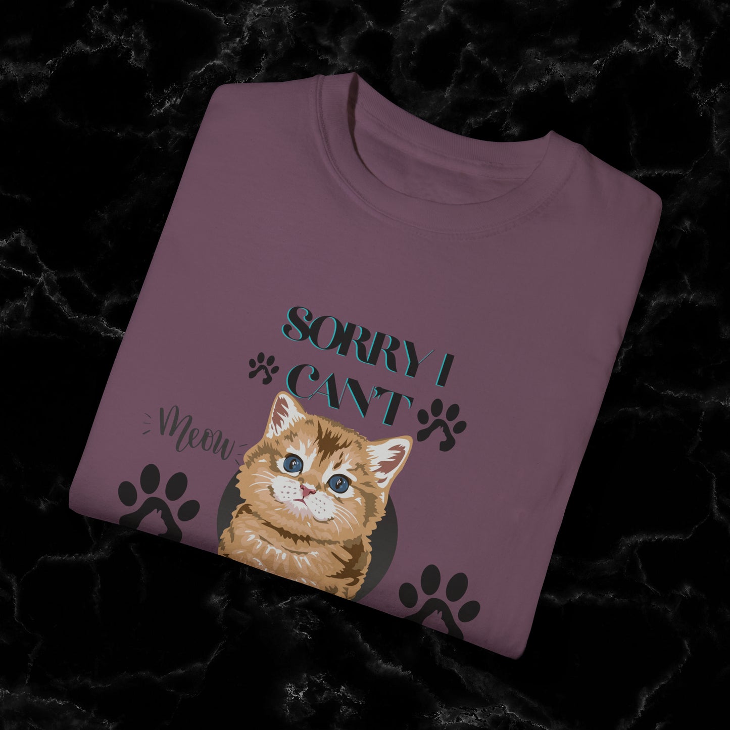Sorry I Can't, My Cat Needs Me T-Shirt - Perfect Gift for Cat Moms and Animal Lovers T-Shirt   