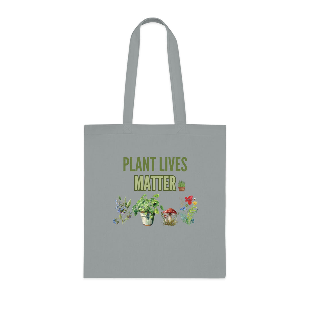 Plant Tote Bag - 'PLANT LIVES MATTER' Nature-Inspired Bags Printify One size Grey