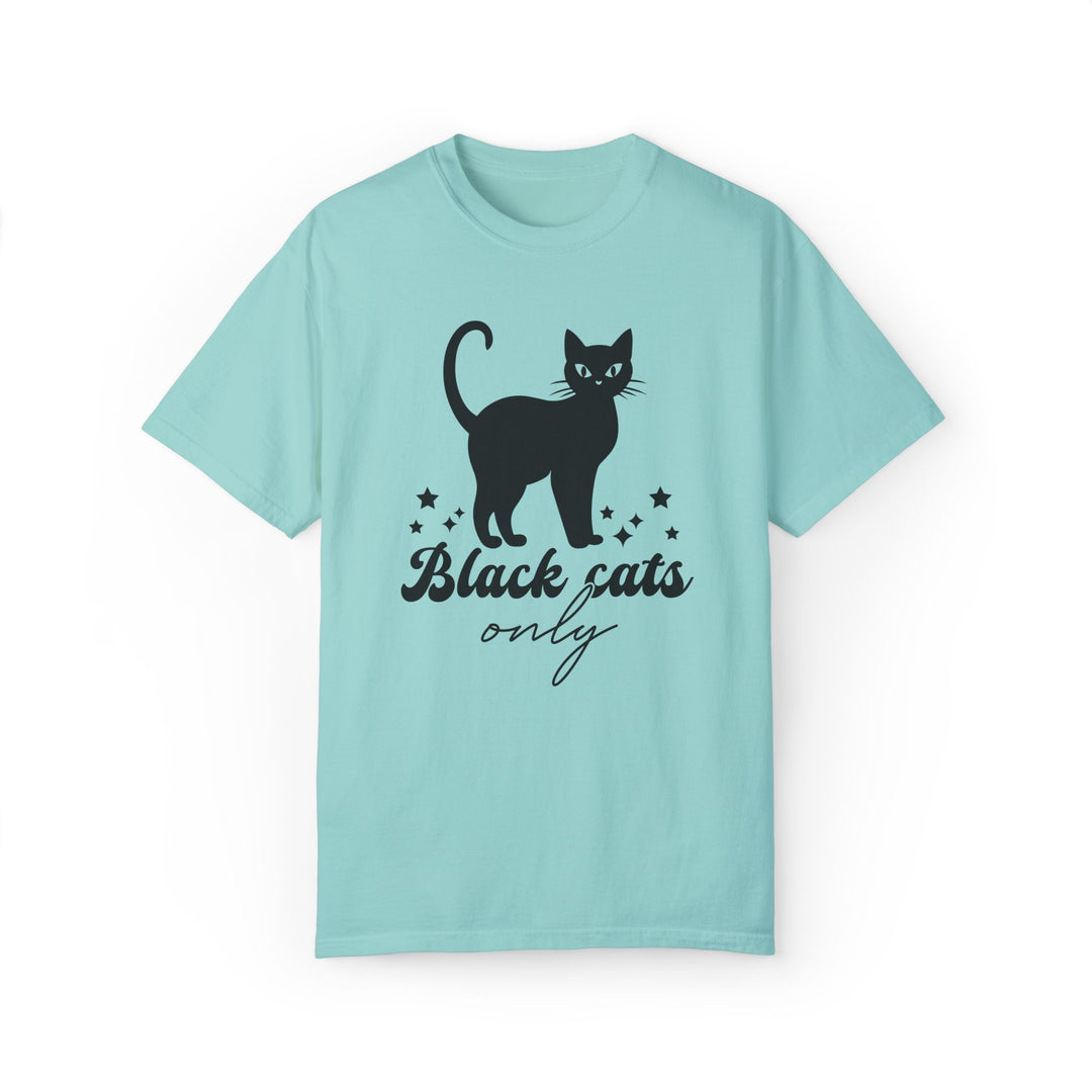 Black Cat Halloween T-Shirt T-Shirt Printify Chalky Mint S