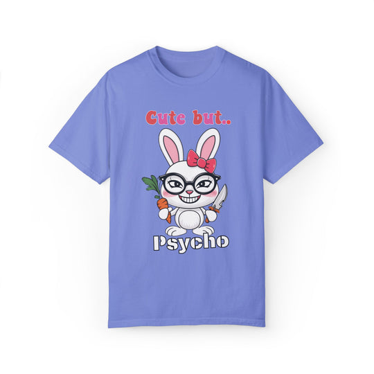 Bunny Cartoon Unisex T-shirt - Cute but Psycho T-Shirt Printify Flo Blue S