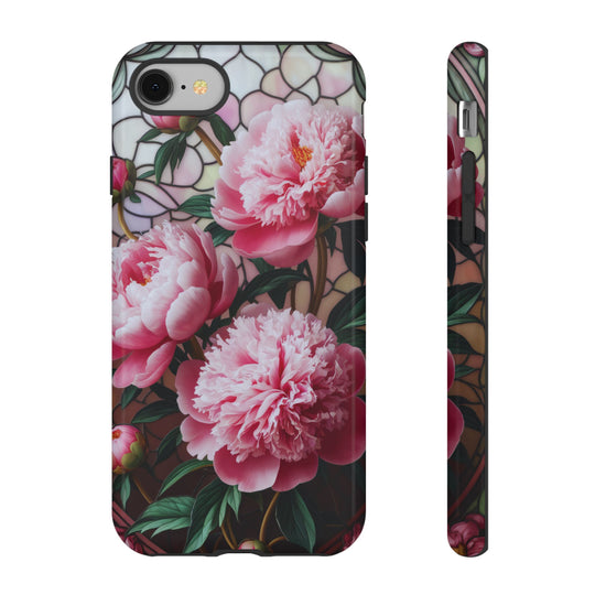 Phone Case Art Deco Pink Peonies Phone Case Printify